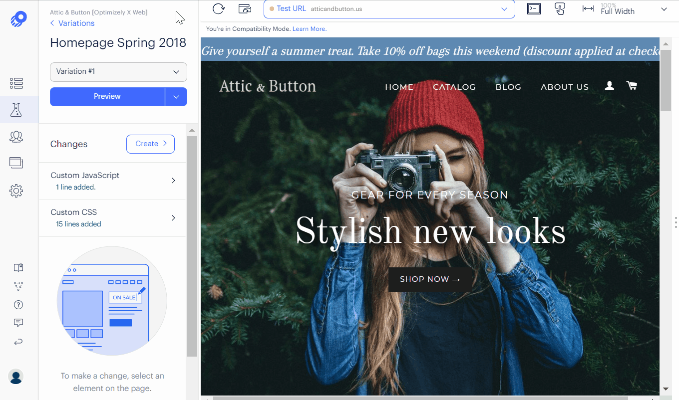 Optimizely GIF tool for conversion rate optimization and AB-testing