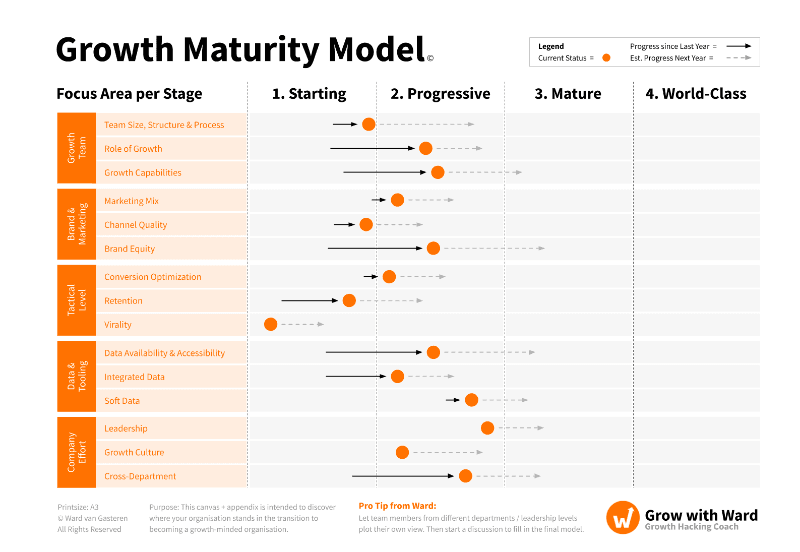 Growth Maturity Model by Ward van Gasteren
