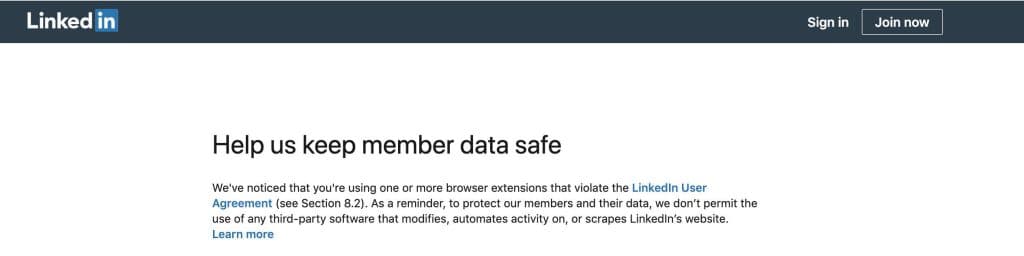 Tweet from Linked Helper announcing the LinkedIn ban
