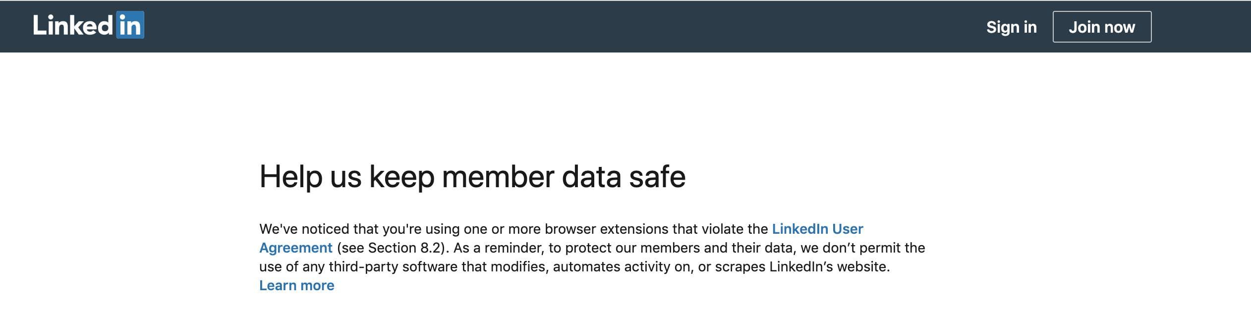 Tweet from Linked Helper announcing the LinkedIn ban